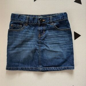 PLACE|Big girl Jean skirt (denim skirt) medium wash, no distress—Size 8, staple!